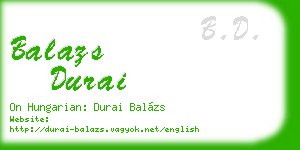 balazs durai business card